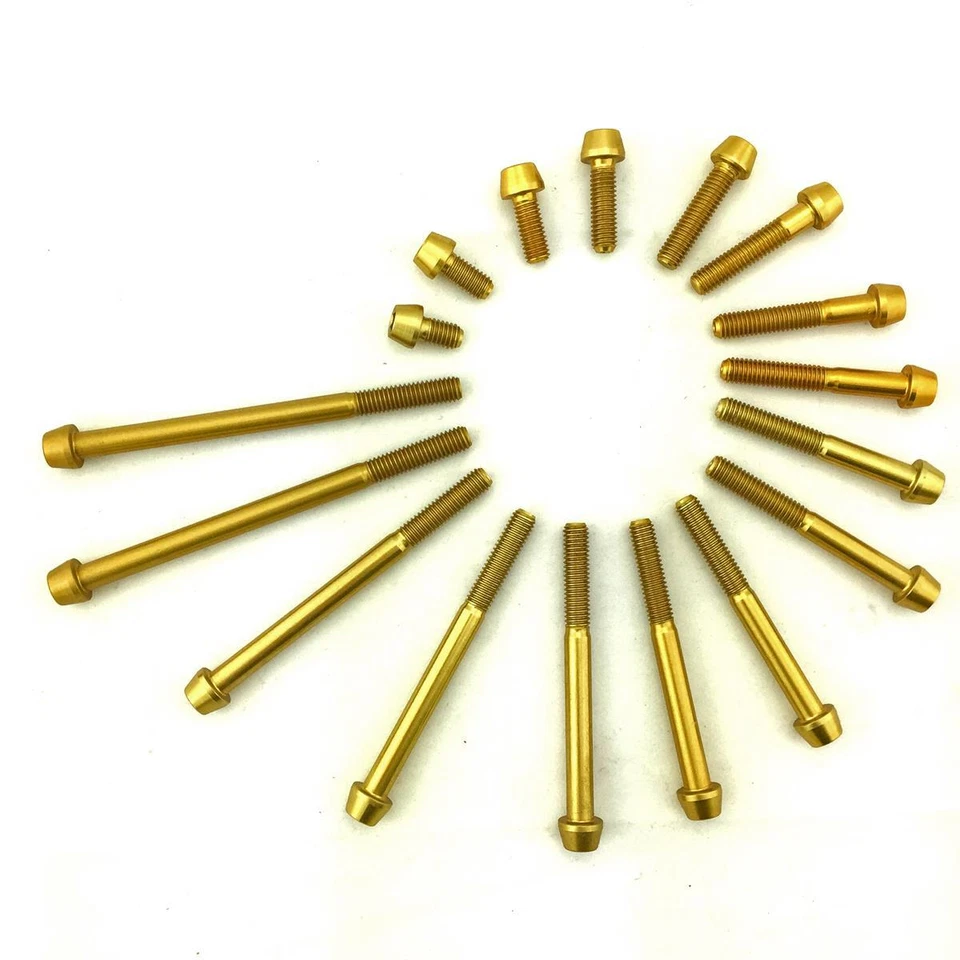 F26 Alu M6 Innensechskant Schraube cone Aluminium DIN 912 Bolt Tuning Fahrrad GOLD