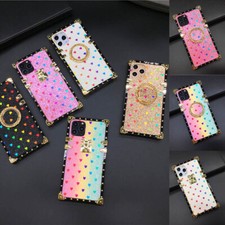 For Samsung A21 A11 A12 A54 A51 A71 M20 Bling Glitter Heart Cover Case w/Ring