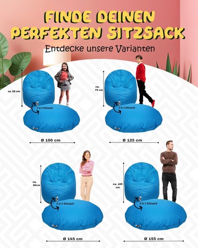 Patchhome 2 Varianten in 1 Sitzsack Sitzkissen Beanbag Gamer Kissen Tobekissen - Bild 51 von 199