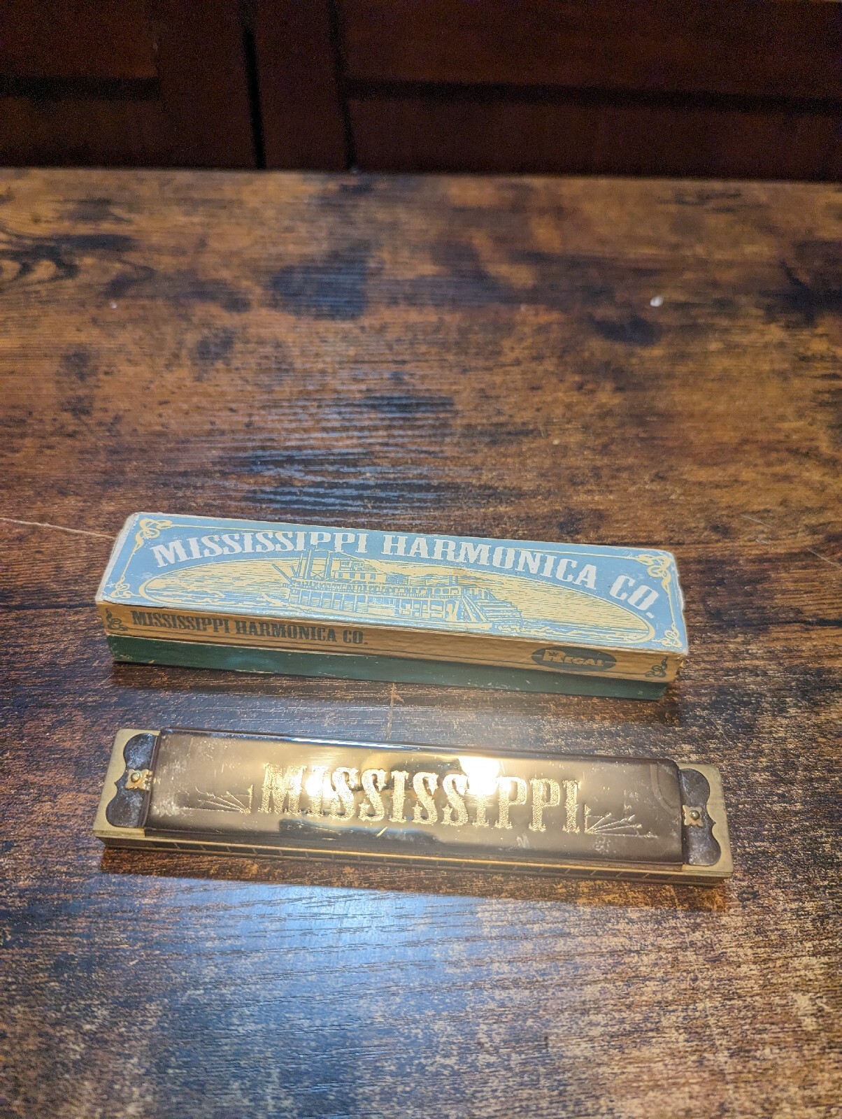 Vintage MISSISSIPPI HARMONICA CO "REGAL" Harmonica in Original Box SC1