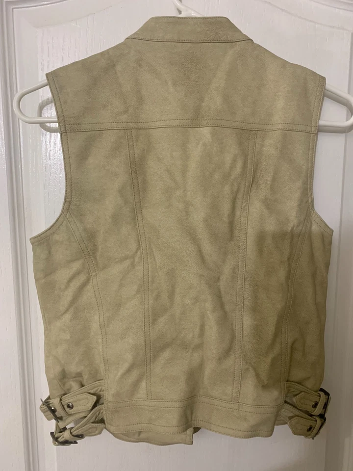 Chaleco Moto MM COUTURE by Miss Me Mujer Imitación Cuero Hebilla Cremallera Completa Pequeño Foto 4 de 4