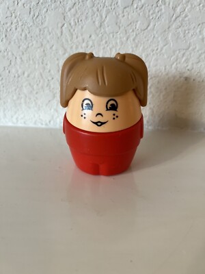VTG Little Tikes - Step 2  Toddle Tots Chunky Red Girl W/ Brown Hair