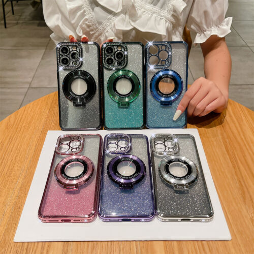 For iPhone 16 Pro Max 15 14 13 12 11Pro Glitter Bling Diamond Mag Safe Ring Case - Picture 4 of 18
