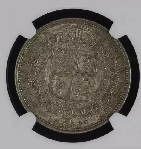 1887 Great Britain Victoria Half Crown NGC AU55 Jubilee Head.925 Silver @ KM#764 - Picture 4 of 5