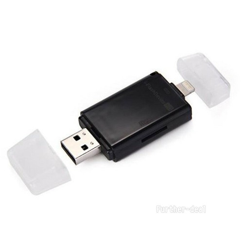 USB Flash Drive SD TF Card Reader Adapter For iPhone 14 13 12 Xs Xr X 8 7 6 Plus - Afbeelding 8 van 12