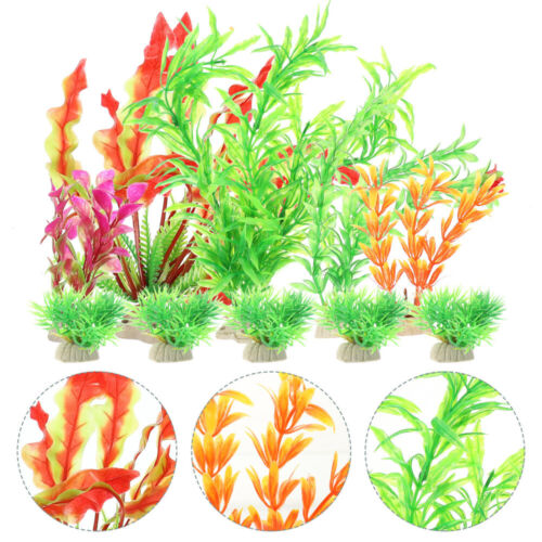10 Pcs Aquariumdekoration Aquarienlandschaft Plastikpflanzen Für