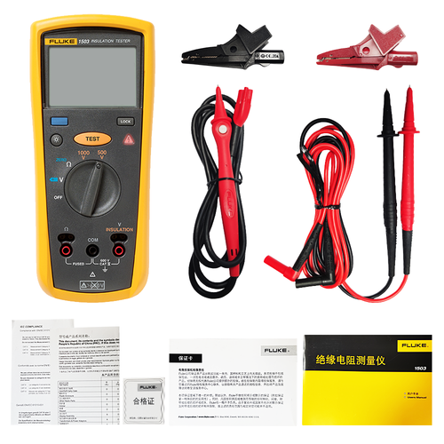 Medidor de resistencia de aislamiento digital Fluke 1503 Megger 2000 MΩ luz de fondo CAT IV - Imagen 6 de 6