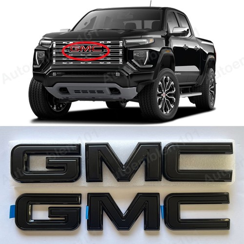 NEW Front & Rear Emblems Blackout Fit 2023-2024 GMC Canyon PT# 86539814 - Bild 1 von 3