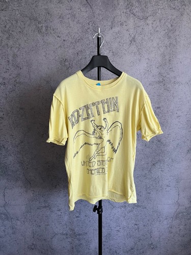 led zeppelin vintage t-shirt 2006 medium beaded yellow Tee