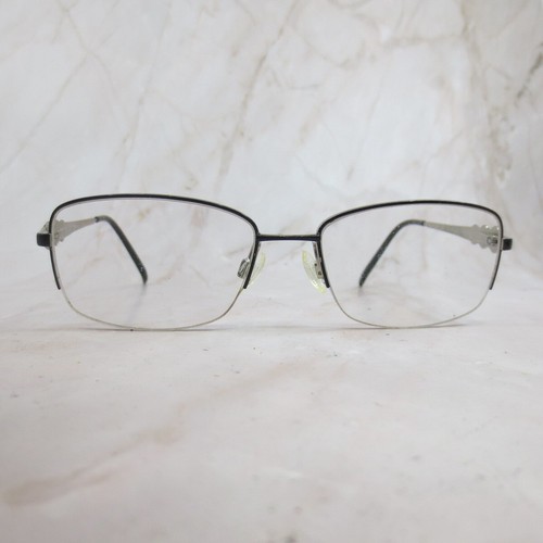 Elle Eyeglasses Frame EL13417 Women's Black Metal Half Rim Rectangular 53-19-135