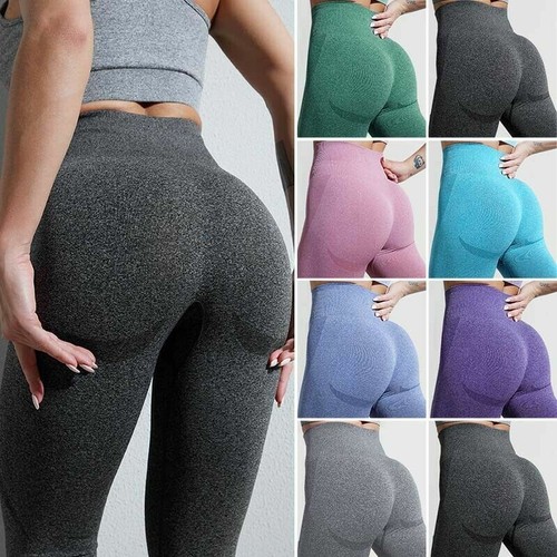 Women Yoga Pants High Waisted Seamless Gym Leggings Butt Lift Yoga Pants Fitness - Picture 2 of 91