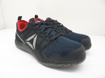Reebok Work Boy's Low Zprint EH SR Steel Toe Athletic Work Shoes Navy Size 4.5M