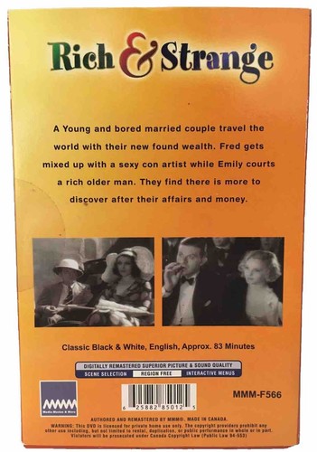 Alfred Hitchcock's Rich & Strange (DVD) digital remastered selten OOP neu versiegelt - Bild 2 von 2