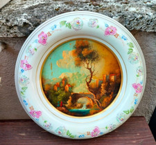 ANTICO DIPINTO OLIO SU RAME - PIETRO LANZONI (1827-1899) - CORNICE IN PORCELLANA