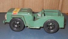 VINTAGE TIM-MEE TOYS PLASTIC DIECAST GREEN ARMY CAPTAIN JEEP 5"