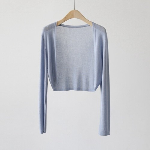 Women's Silk Knitted Cardigan Jacket Summer Shawl Camisole Short Casual Slim Top - Picture 27 of 29
