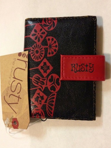 NWT RUSTY FLORAL FLOWER URBAN BOHO DISTRESSED BIFOLD CARD HOLDER WALLET Y2K - Picture 1 of 3