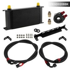 Universal AN8 19 Row Engine Oil Cooler W/Bracket + Filter Sandwich Adapter Kit 