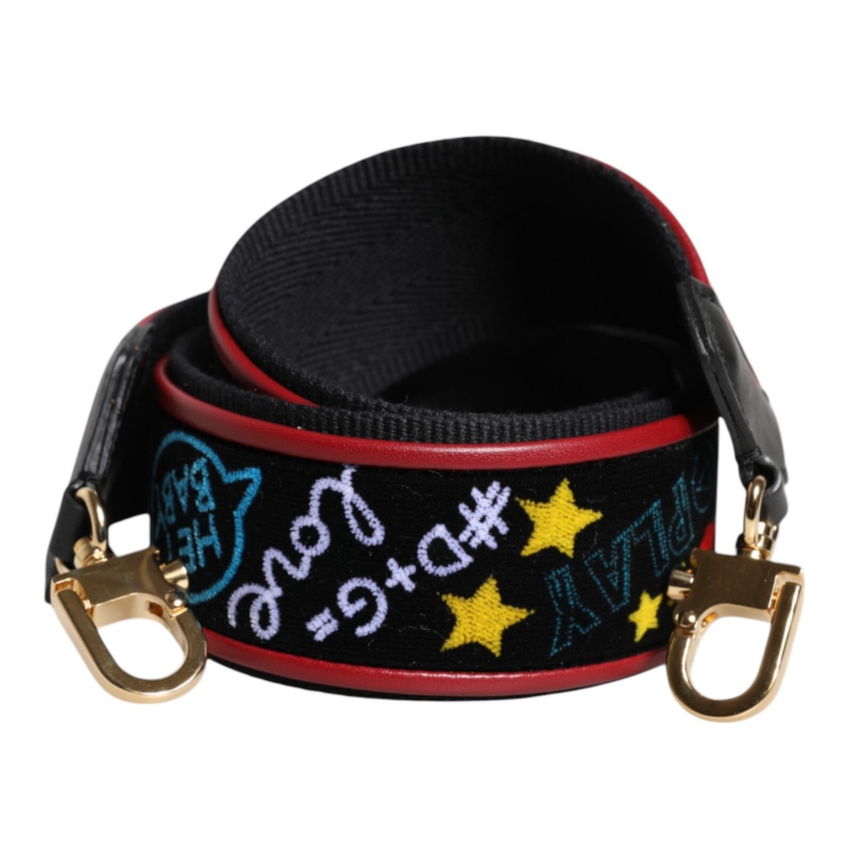 DOLCE & GABBANA Shoulder Strap Black Cotton Printed Women  display picture 3