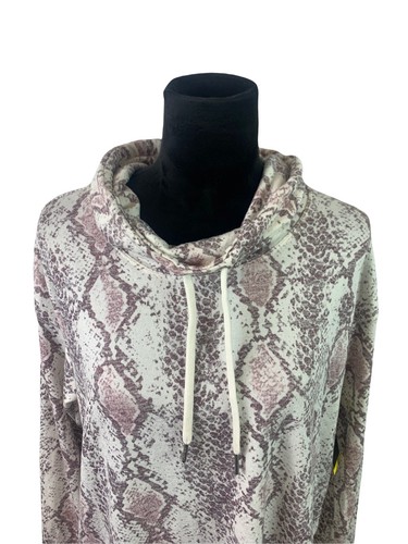 Calvin Klein Cowl Mock Neck Drawstring Pullover Snake Print Women's Size M NWT - Picture 2 of 11