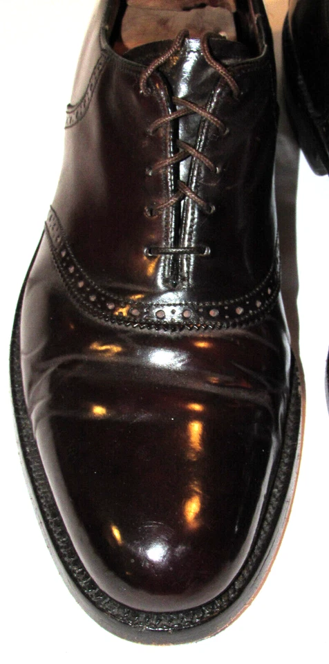 ¡ZAPATOS DE SILLÍN DE CUERO MARRÓN OSCURO CORDOBÉS VINTAGE PARA HOMBRE HANOVER SHELL! 2100 11D/B Foto 4 de 4