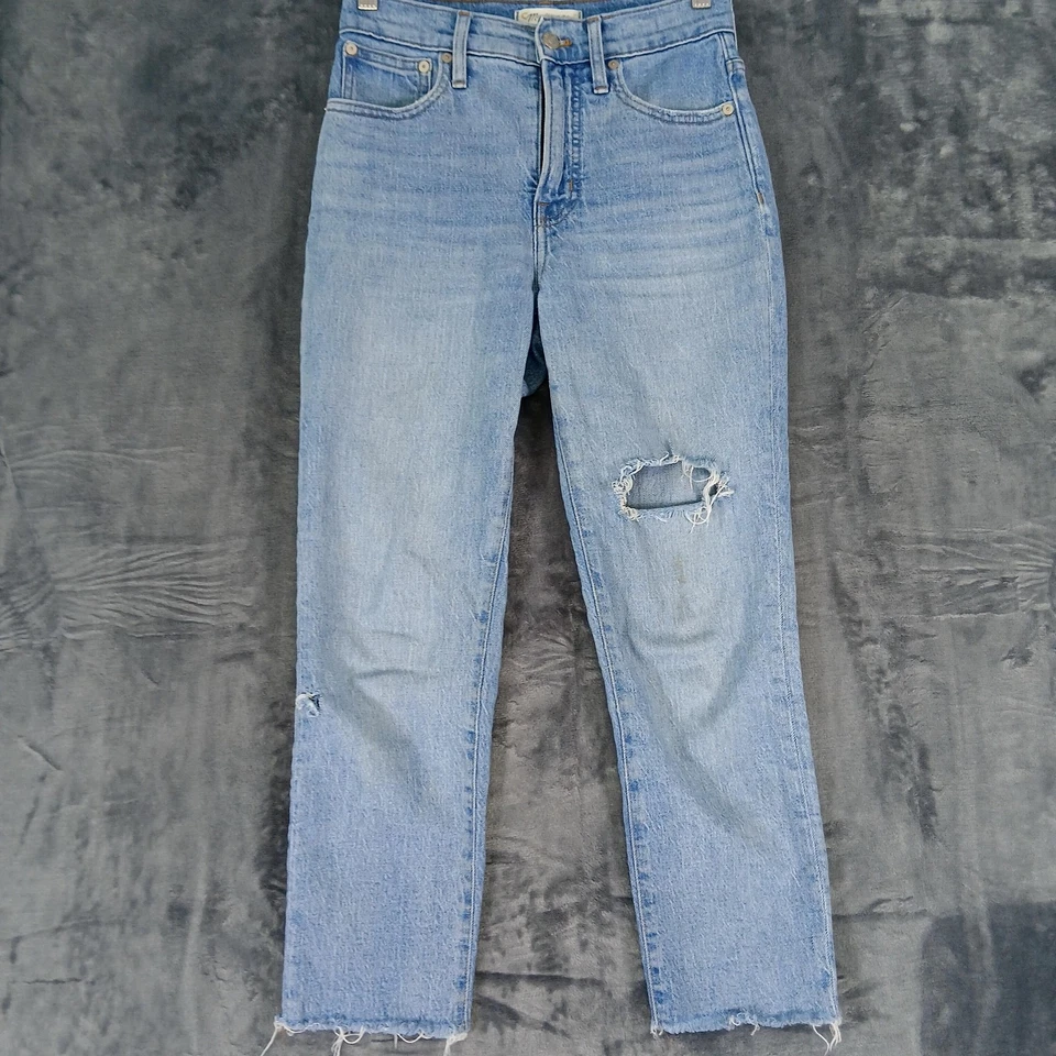 Madewell Jeans Womens 28 Blue The Perfect Vintage Crop High Rise Distressed - Image 2 of 4