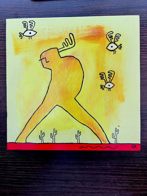 e9Art 8x8 'the way the Wandering attracts its Wanderer' outsider art brut naive
