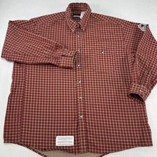 Bulwark Shirt Mens XL Red Check FR Flame Resistant Long Sleeve Button Up CAT2