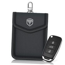 Faraday Bag for Key Fob, Car Key Signal Blocker Pouch, Waterproof RFID Black