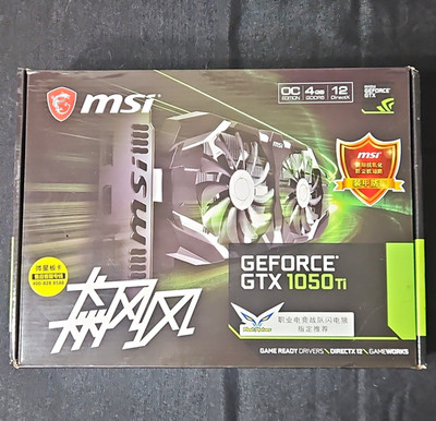 MSI GeForce GTX 1050 Ti 4GB GDDR5 Dual Fan PCIe 3.0 x16 VR Ready