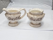 1998 Coca Cola Victorian Cracker Barrel Sugar Bowl & Creamer,Used, Free Shipping