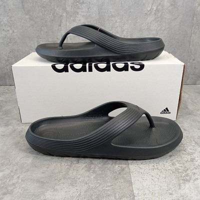 Adidas Adicane Herren Flip Flop Gr. UK 12 Hausschuhe Sandalen Schwarz Neu HQ9921