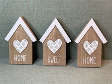 Wooden Home Sweet Home Rustic Sign Decor Country Farmhouse Accent Brown White