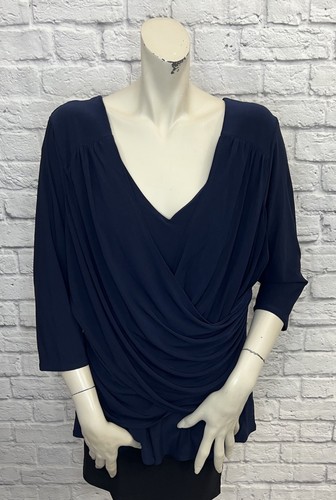 B-SLIM BY NY COLLECTION WOMEN’S BLUE 3/4 SLEEVE TOP SIZE 3X