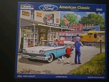 White Mountain AMERICAN CLASSIC 1000 piece puzzle Ford COMPLETE