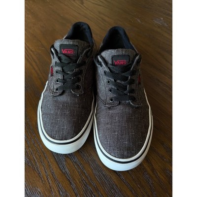 Vans Atwood Sneakers Mens 10.5 Black Grey Crosshatch Textile Low Top Skate