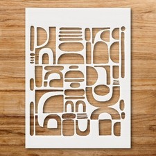 Abstract Geometric Shapes Wall Art Reusable Plastic Stencil - StencilAir