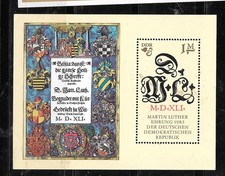 EAST GERMANY DDR SC#2378 1983 MNH XF OLD VINTAGE MARTIN LUTHER SOUVENIR SHEET