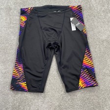 TYR Durafast Elite Jammer Swimsuit Men's XL Black Multi Color Print Performance