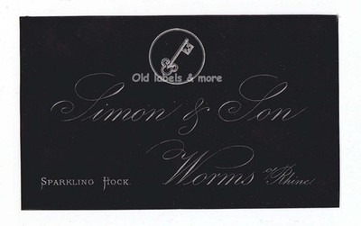 x4611 WORMS Simon & Son SPARKLING HOCK Sekt-Etikett sparkling wine label