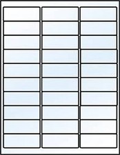 1" x 2-5/8" Laser or Ink Jet Blank Address Labels-300 sheets of 30 per