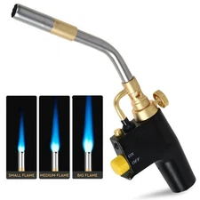 Trigger Start Style Propane Blow Torch Kit Brazing Soldering Mapp Gas w/ Nozzle