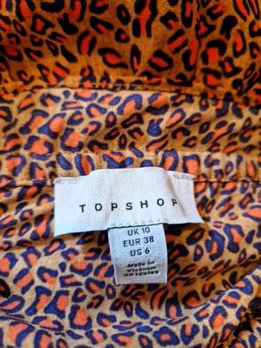 TOPSHOP Ladies Leopard Strappy Top Size 10 Burnt Orange Pretty Gypsy Summer - Picture 8 of 8