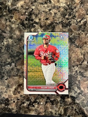 Allan Cerda 2022 1st Bowman Chrome Prospects Mojo Refractor #BCP-142 Reds