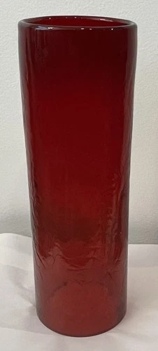 Vintage Blenko-like Amberina Crackle Glass Hurricane Chimney – 12” x 4”