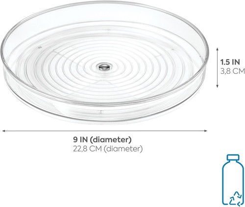 iDesign Recycling Kunststoff Lazy Susan Plattenspieler Organizer, 9 Zoll, Klar - Bild 2 von 6