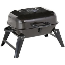 14" Portable Charcoal BBQ Grill Tabletop Folding Legs Vent Camping Black US