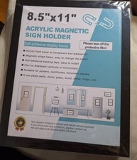 8.5"x11" Acrylic Magnetic Sign Holder Wall Mount Display NEW