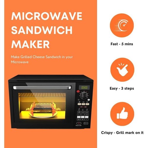 Microondas Sandwichera Prensa Panini Bandeja de Cocina Antiadherente Rápida Apta para Lavavajillas - Imagen 3 de 8
