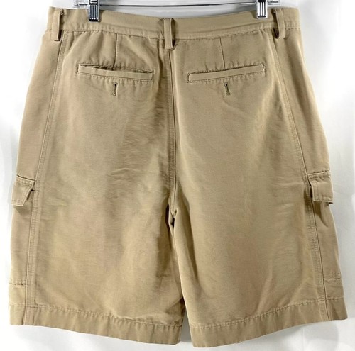 Men’s Cargo Shorts Paradise Collection Beige Size 36”W, 9.5” Inseam Cotton Blend - Picture 2 of 11